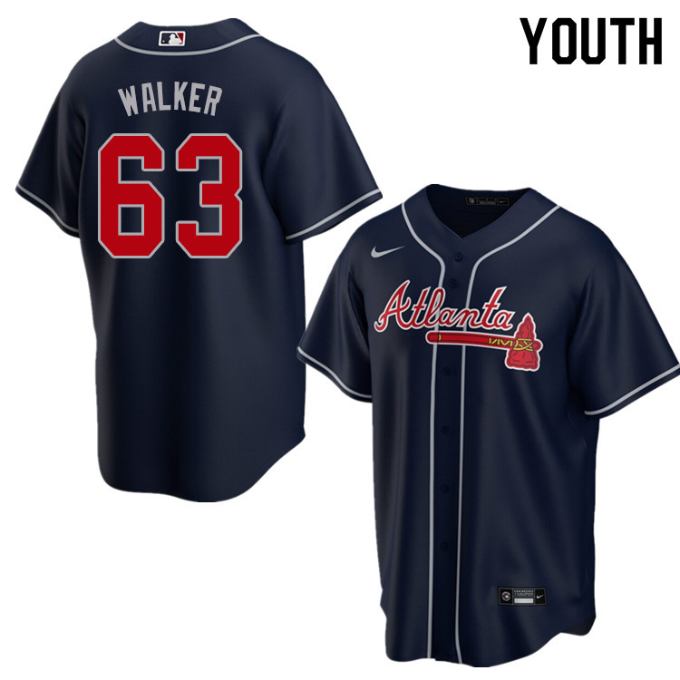 Nike Youth #63 Jeremy Walker Atlanta Braves Baseball Jerseys Sale-Navy